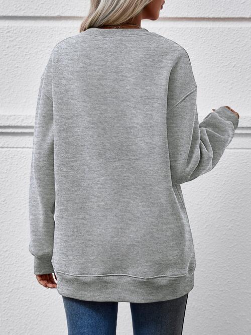 Letter Graphic Dropped Shoulder Sweatshirt Sweatshirt