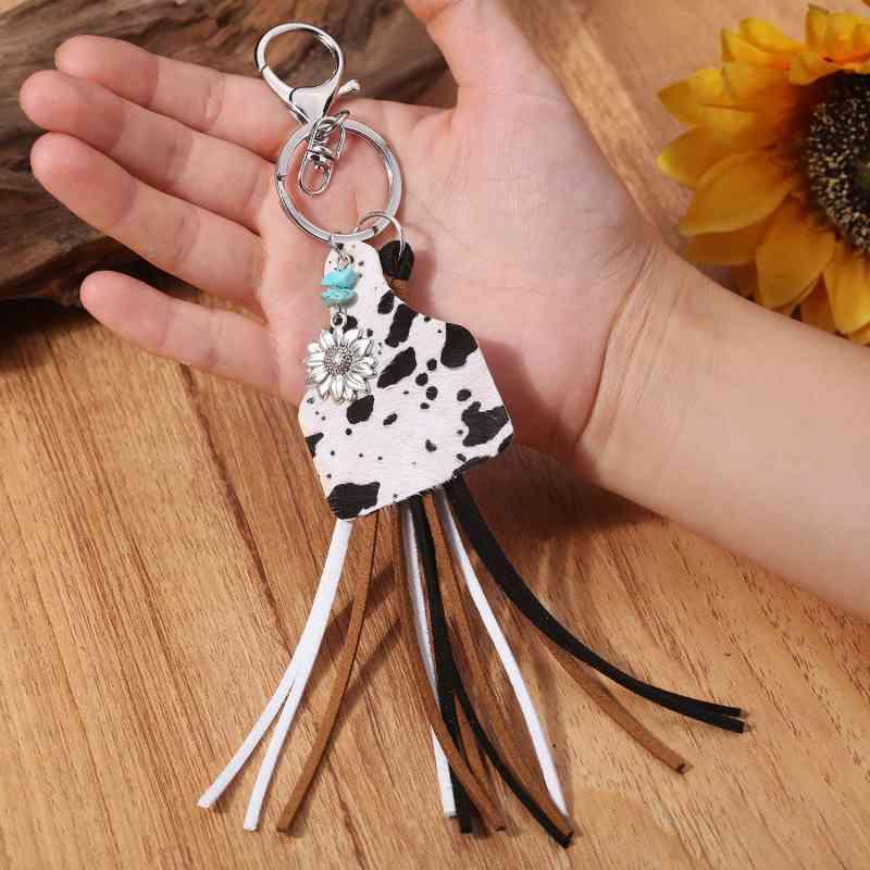 Turquoise Fringe Detail Key Chain Keychain