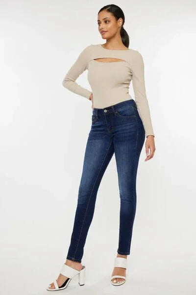 Kancan Mid Rise Gradient Skinny Jeans pants