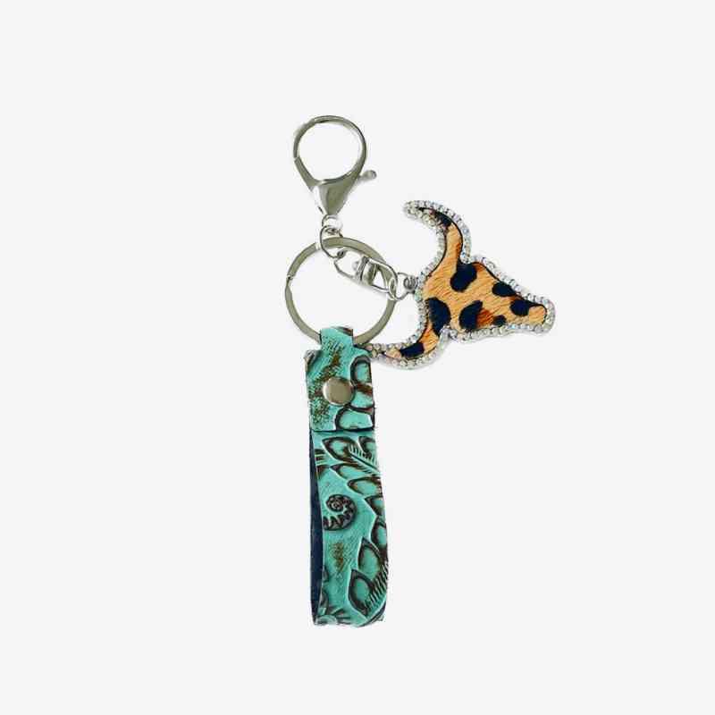 Rhinestone Bull Keychain Keychain
