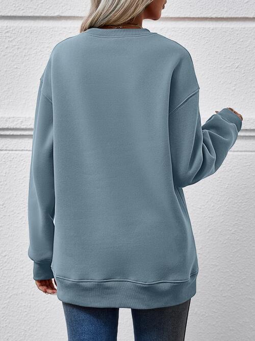 Letter Graphic Dropped Shoulder Sweatshirt Sweatshirt