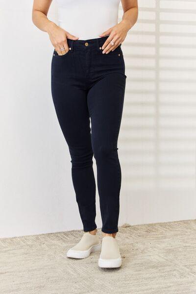 Judy Blue Full Size Garment Dyed Tummy Control Skinny Jeans pants NAVY