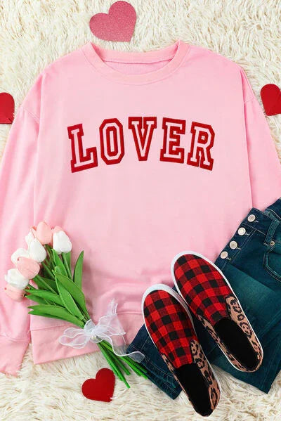 LOVER Round Neck Dropped Shoulder Sweatshirt (Online Exclusive) Graphic T-Shirts