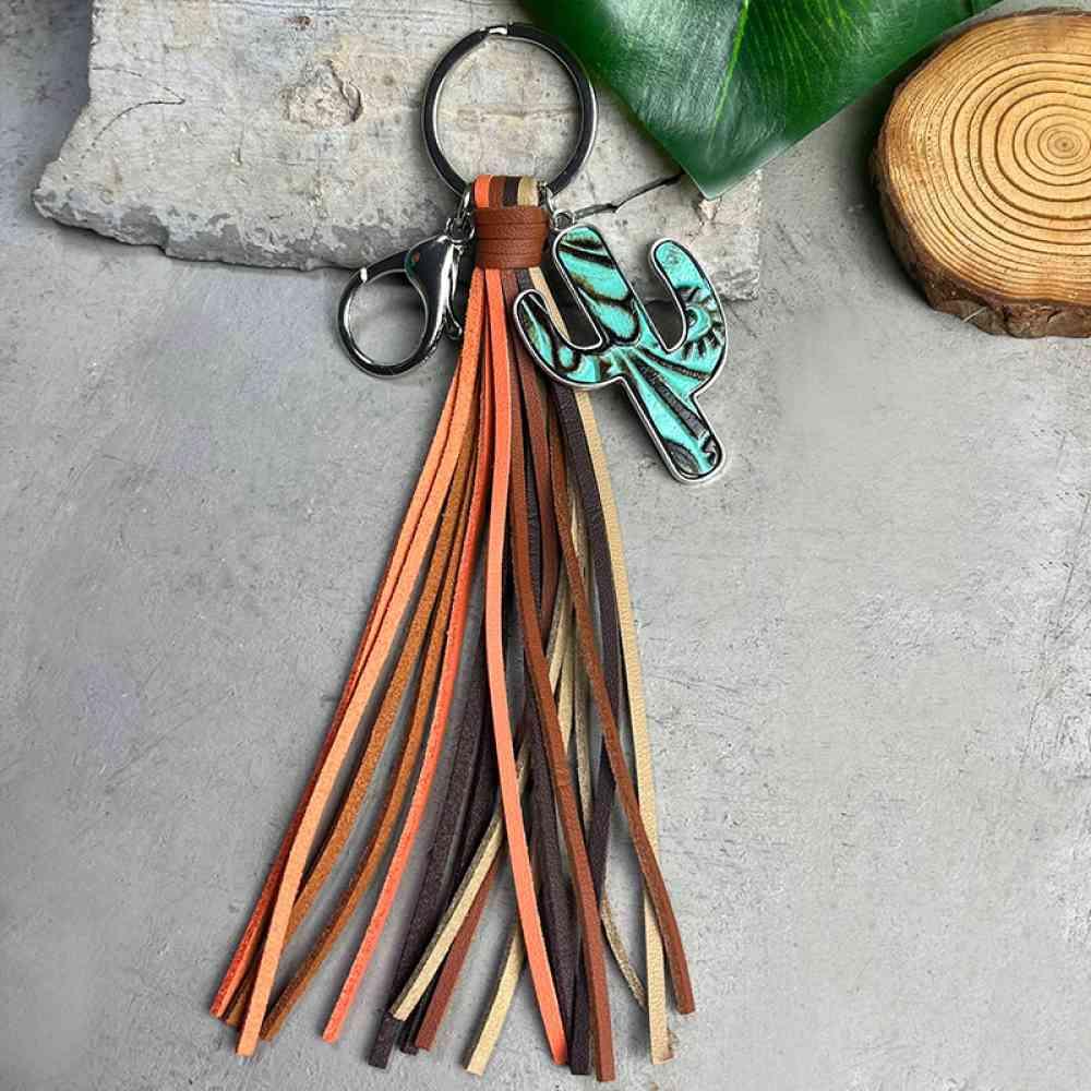 Cactus Keychain with Tassel Keychain Style E One Size