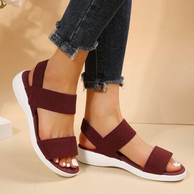 Rubber Open Toe Low Heel Sandals Sandals
