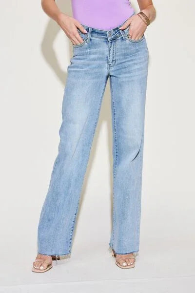 Judy Blue Full Size V Front Waistband Straight Jeans Judy Blue