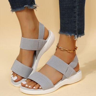 Rubber Open Toe Low Heel Sandals Sandals Charcoal