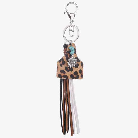 Turquoise Fringe Detail Key Chain Keychain