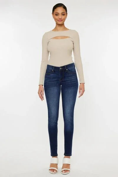 Kancan Mid Rise Gradient Skinny Jeans pants