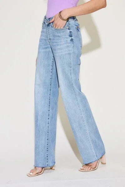 Judy Blue Full Size V Front Waistband Straight Jeans Judy Blue