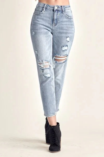RISEN Distressed Slim Cropped Jeans pants MEDIUM