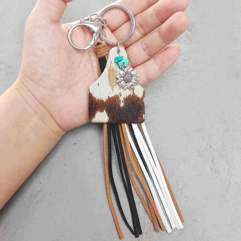 Turquoise Fringe Detail Key Chain Keychain Style J One Size