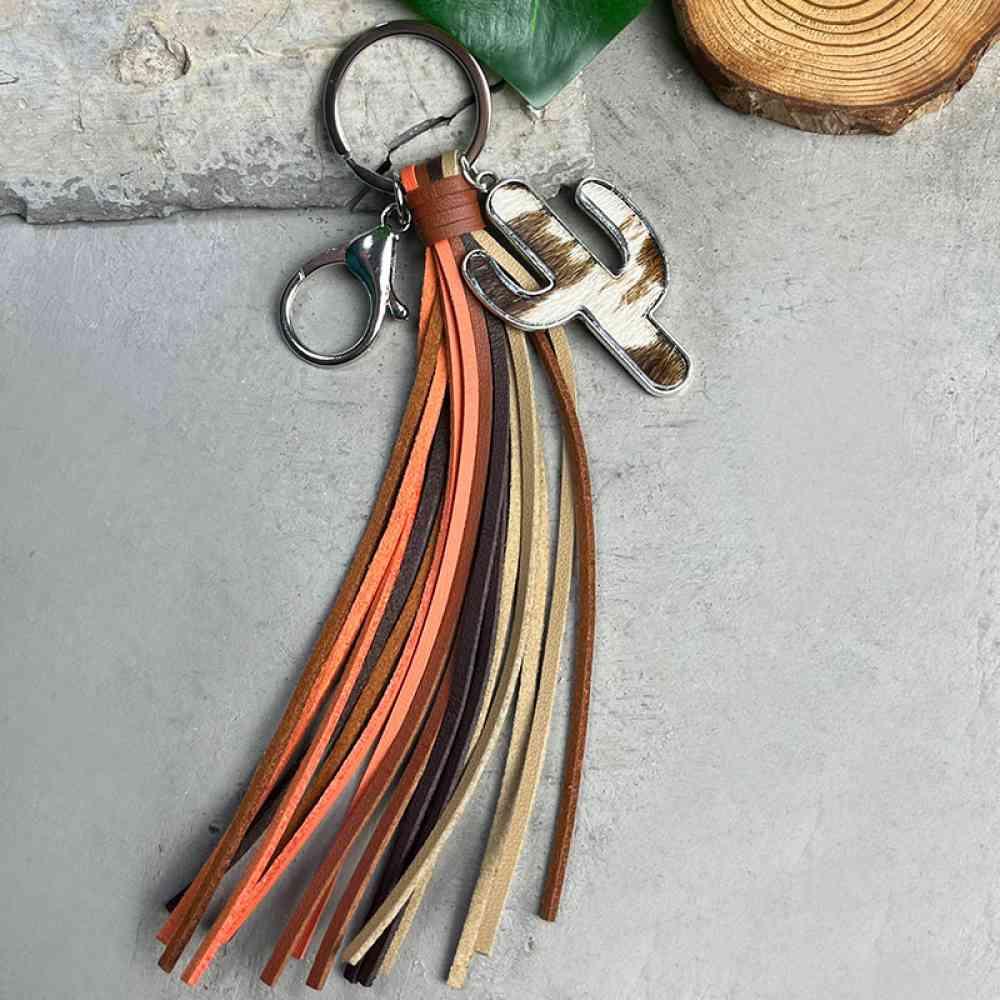 Cactus Keychain with Tassel Keychain Style B One Size