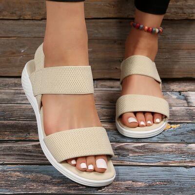 Rubber Open Toe Low Heel Sandals Sandals Cream