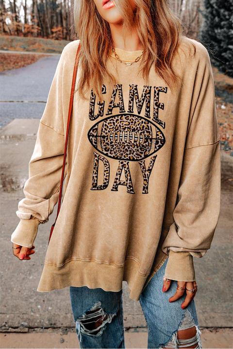 GAME DAY Graphic Sweatshirt sweatshirt Khaki