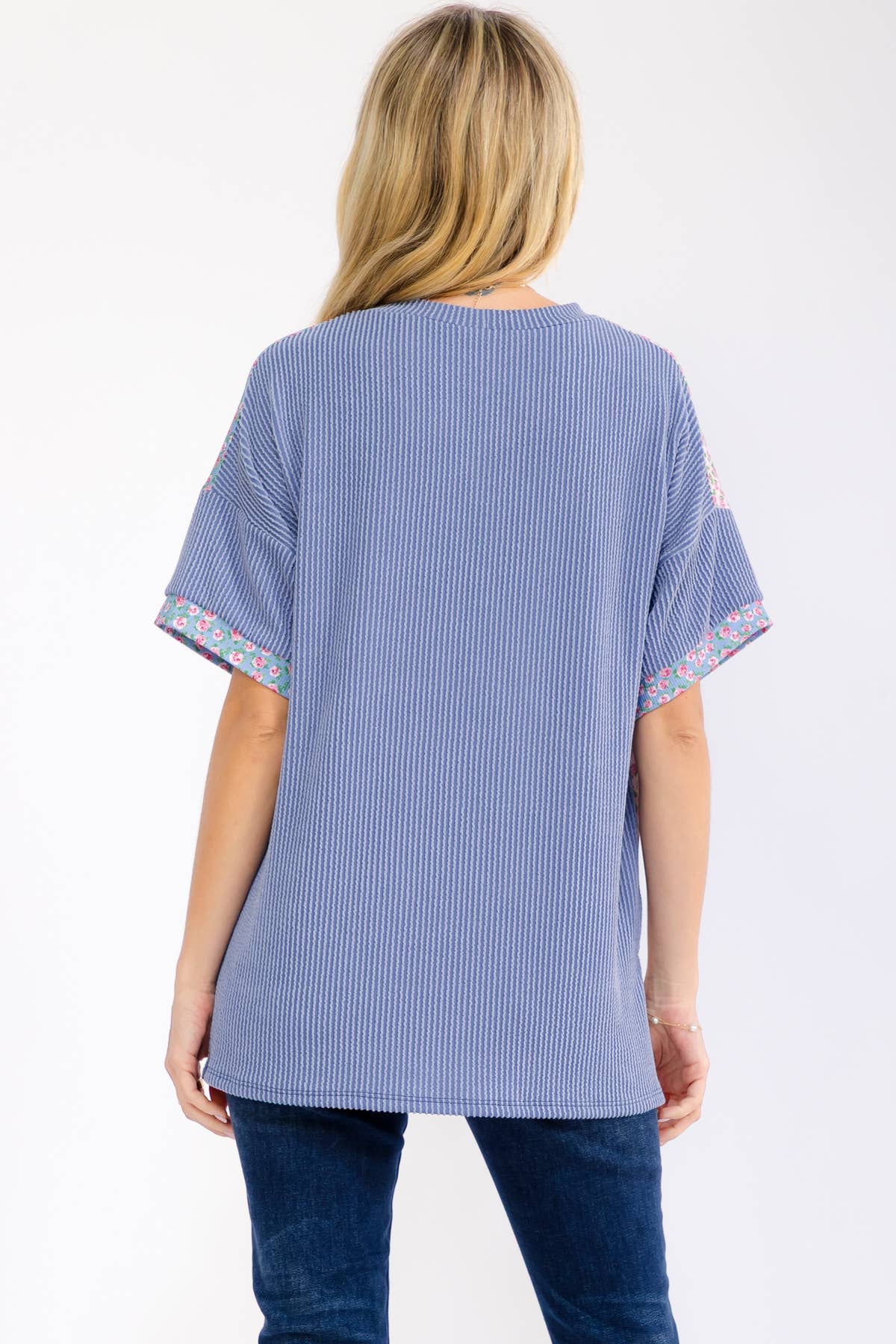 Meadow Bloom Patchwork Shirt Sleeve Top