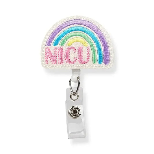 Rainbow NICU Badge Pal badge reel