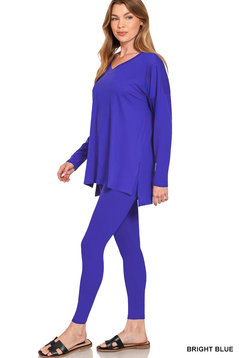 Brushed Dty Microfiber Loungewear Set Clothing Set