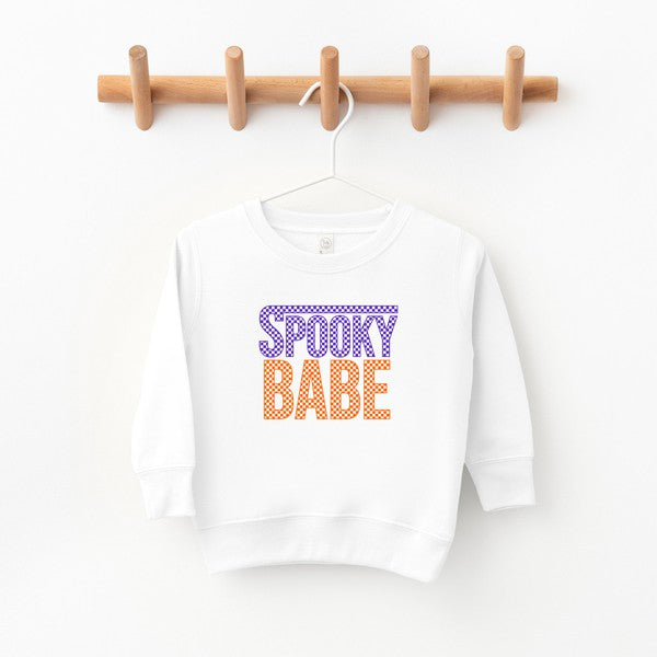 Spooky Babe Checkered Toddler Graphic Sweatshirt