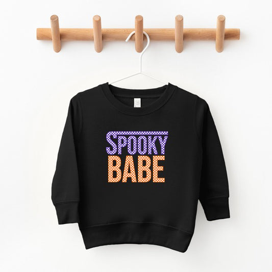 Spooky Babe Checkered Toddler Graphic Sweatshirt