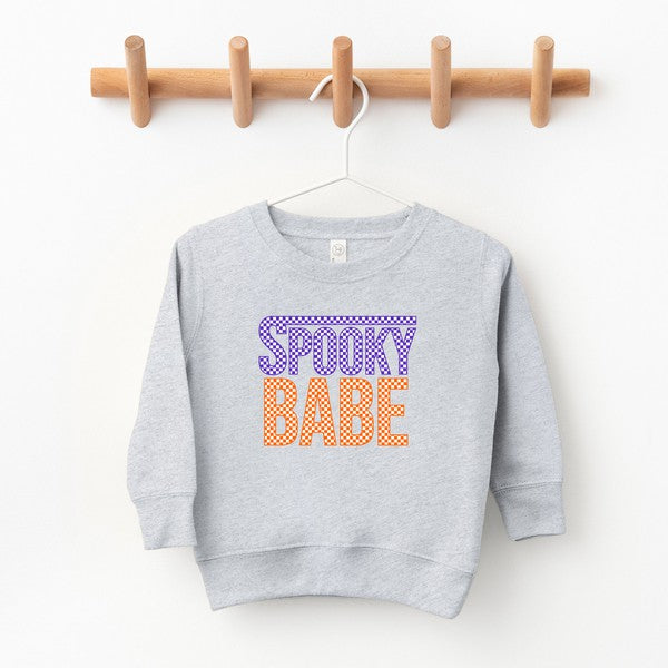 Spooky Babe Checkered Toddler Graphic Sweatshirt