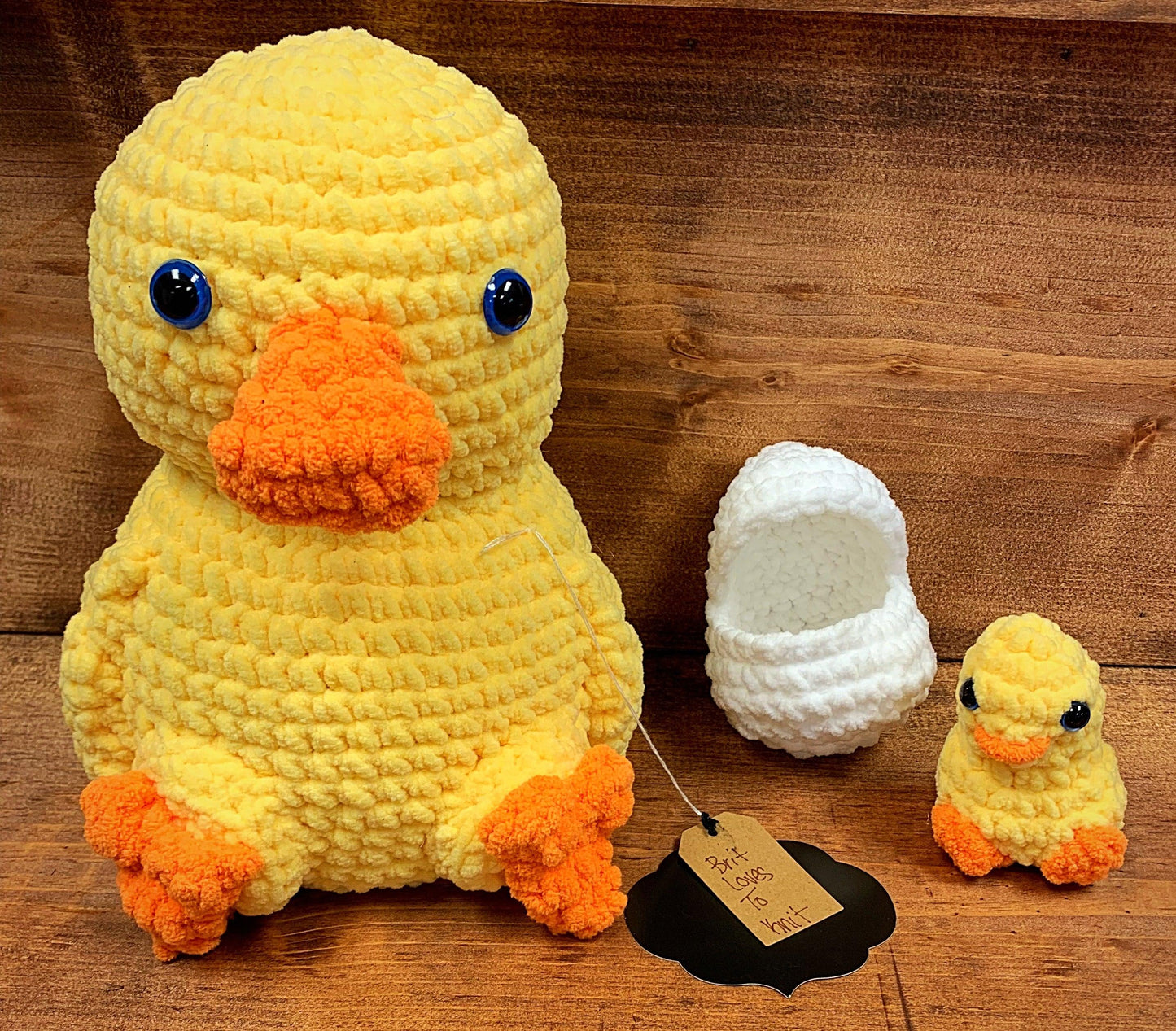 Handmade Crochet Duck with Egg