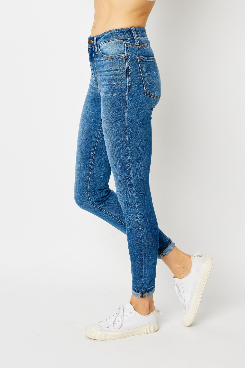 Judy Blue Full Size Cuffed Hem Skinny Jeans - Moonlight Boutique