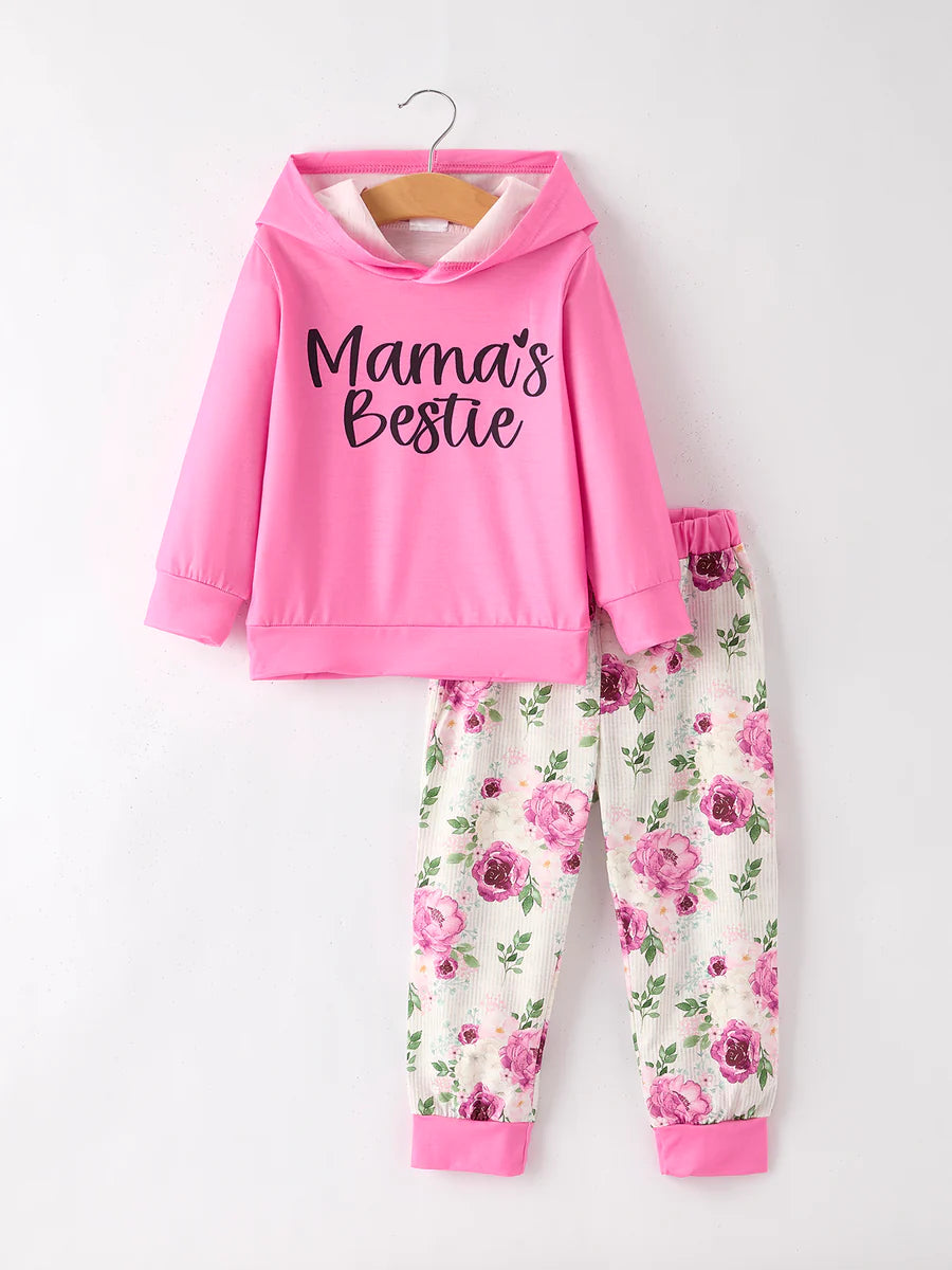 Mama's Bestie Hooded Sweatshirt & Sweatpants Set Clothing Set