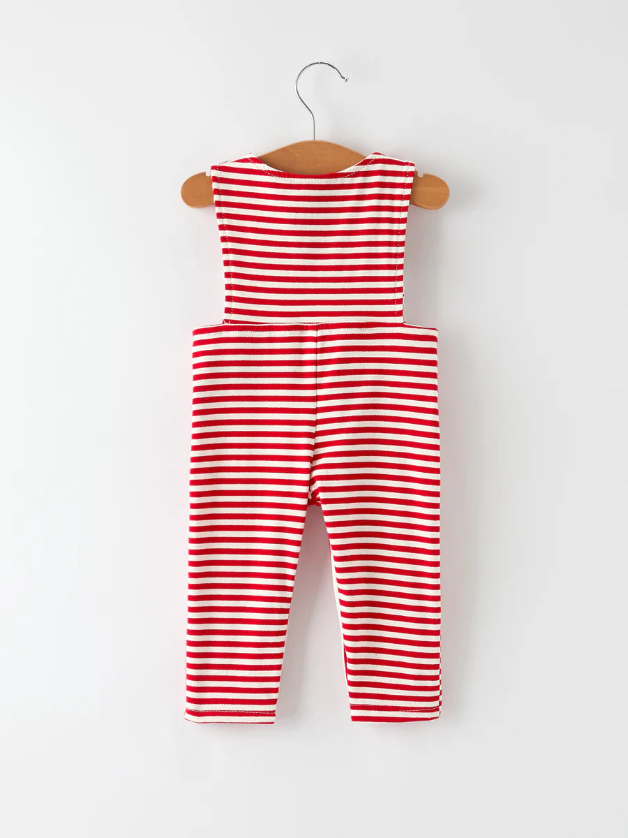 Christmas Candy Cane Smocking Embroidery Striped Baby Boys Romper baby romper