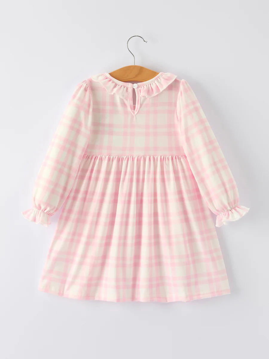 Pink Cute Bow Plaid Baby Dress: Soft and Comfortable Childrens dress