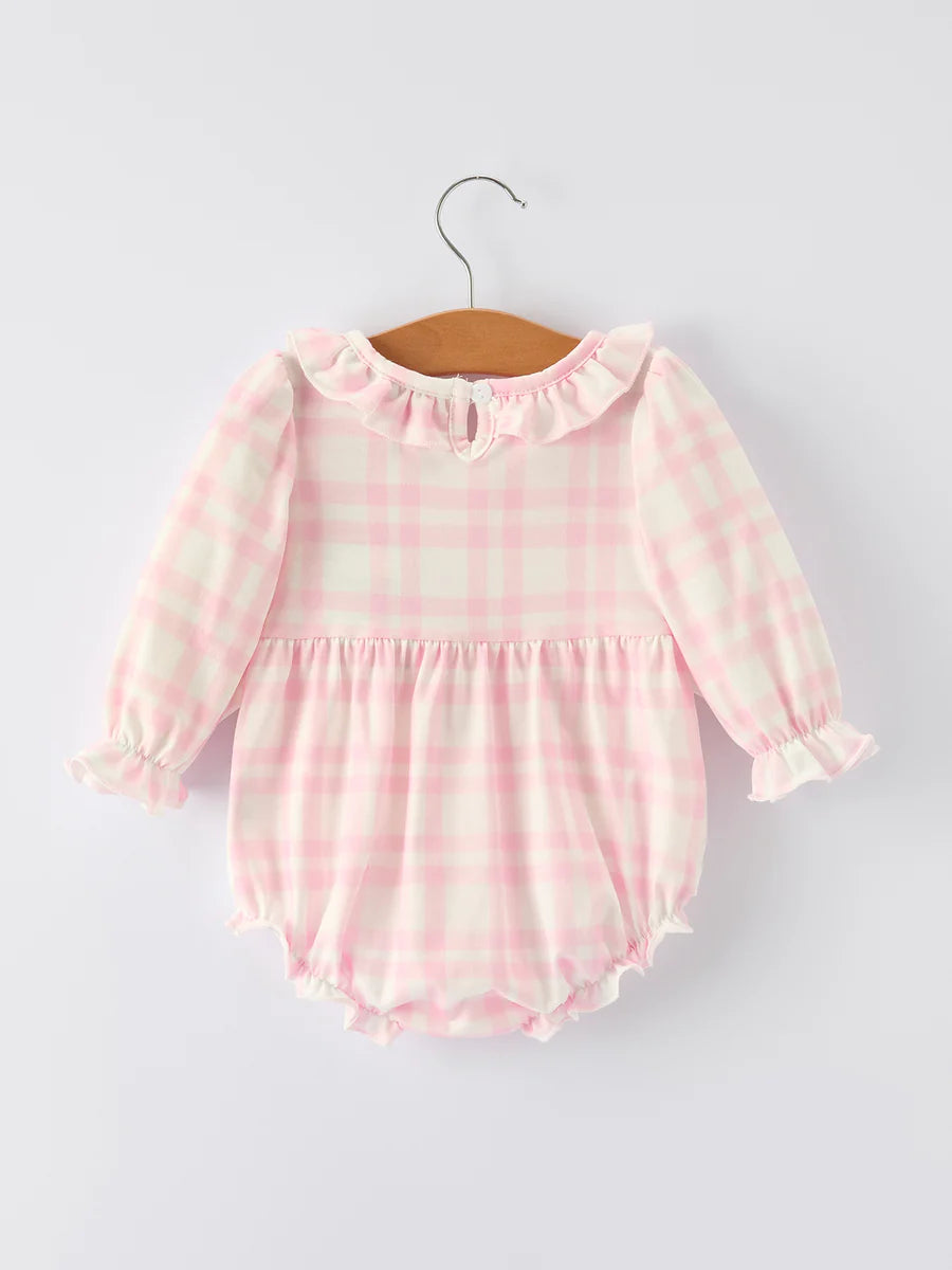 Pink Cute Bow Plaid Baby Romper: Soft and Comfortable baby romper