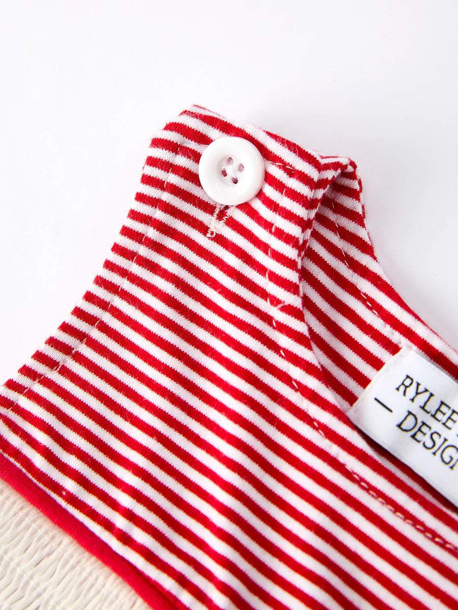 Holiday Baby Boy Romper with Embroidered Christmas Lights baby romper