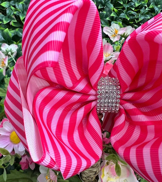 Multi-pink Stripe Double Layer Hairbow Hair Bow