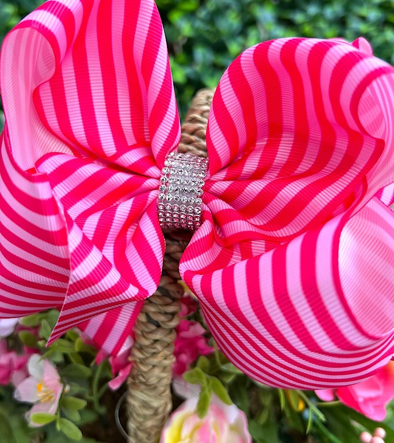 Multi-pink Stripe Double Layer Hairbow Hair Bow