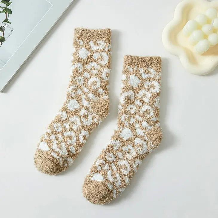 Leopard Patterned Winter Socks - Moonlight Boutique