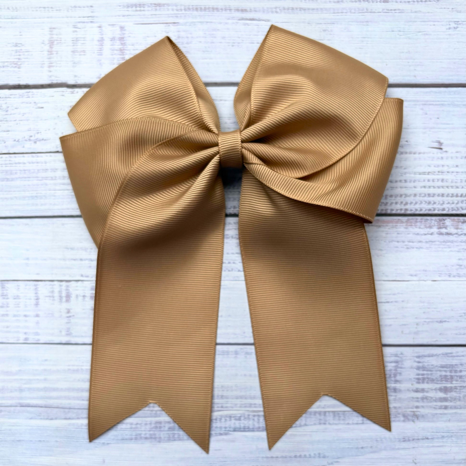 Cute Tale Bow Latte Hair Bow