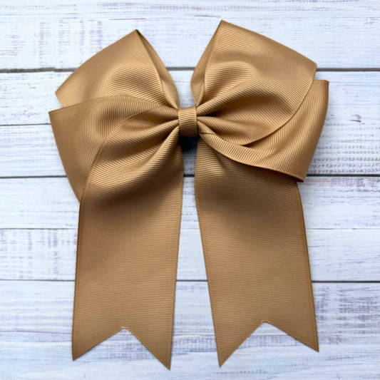 Cute Tale Bow Latte Hair Bow
