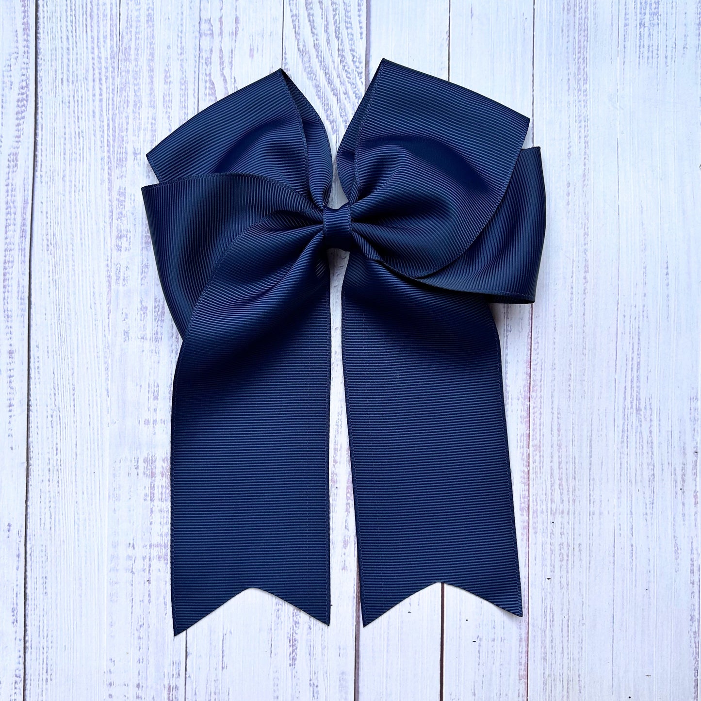 Cute Tale Bow Navy Hair Bow