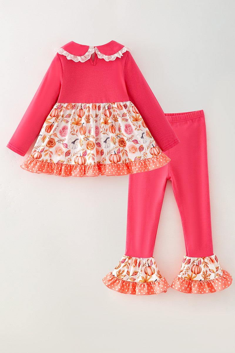 Fuchsia Pumpkin Printed Tunic & Pants girls