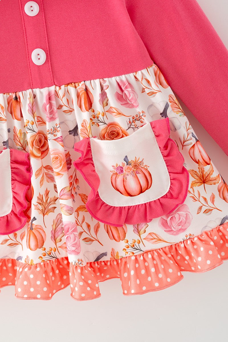 Fuchsia Pumpkin Printed Tunic & Pants girls