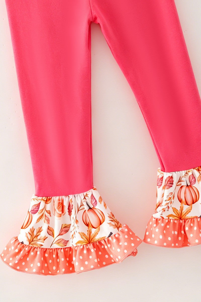 Fuchsia Pumpkin Printed Tunic & Pants girls