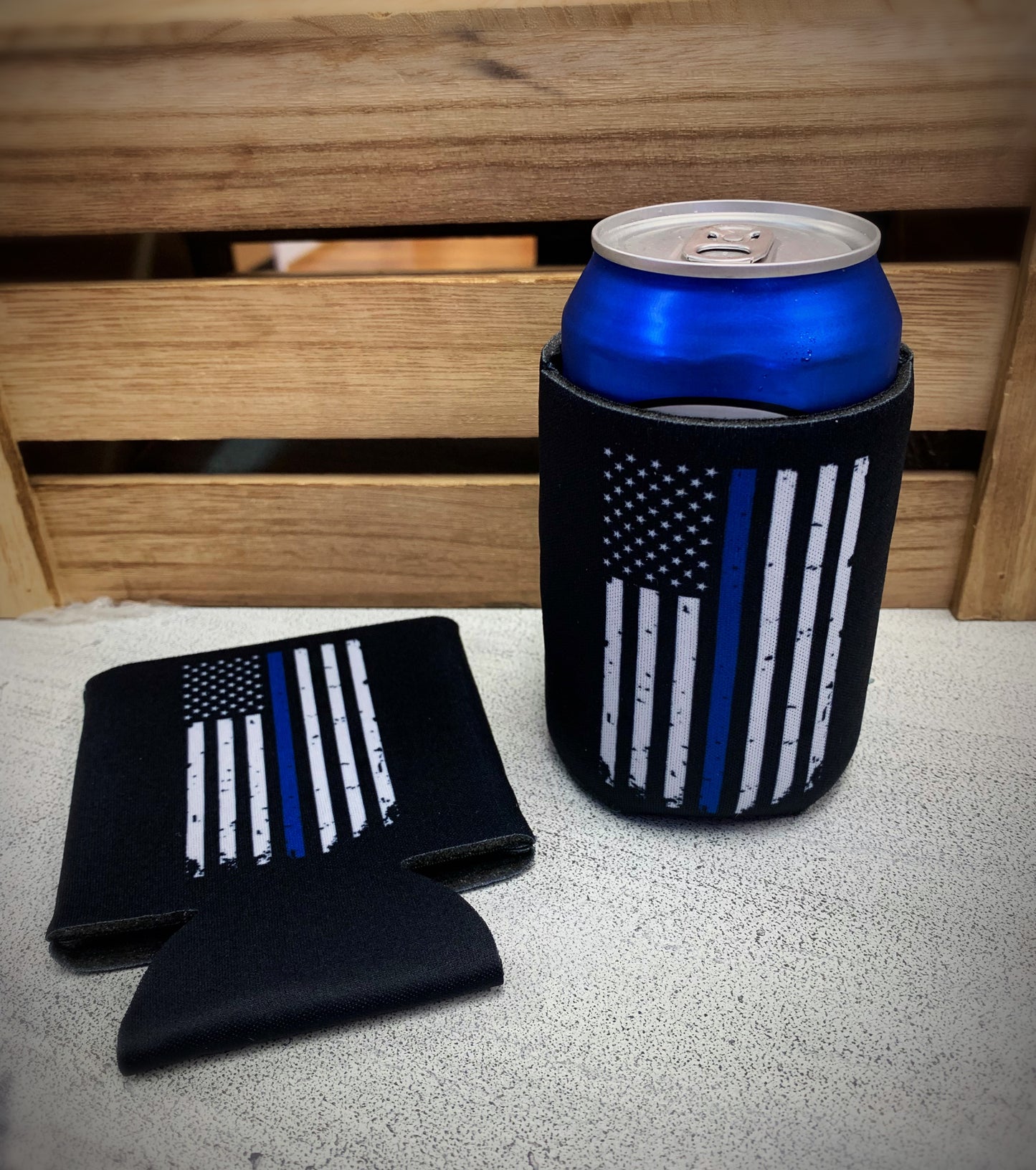 Thin Blue Line Can Koozie - Moonlight Boutique