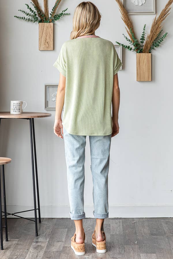 Sunset Stroll Colorblock Henley Top