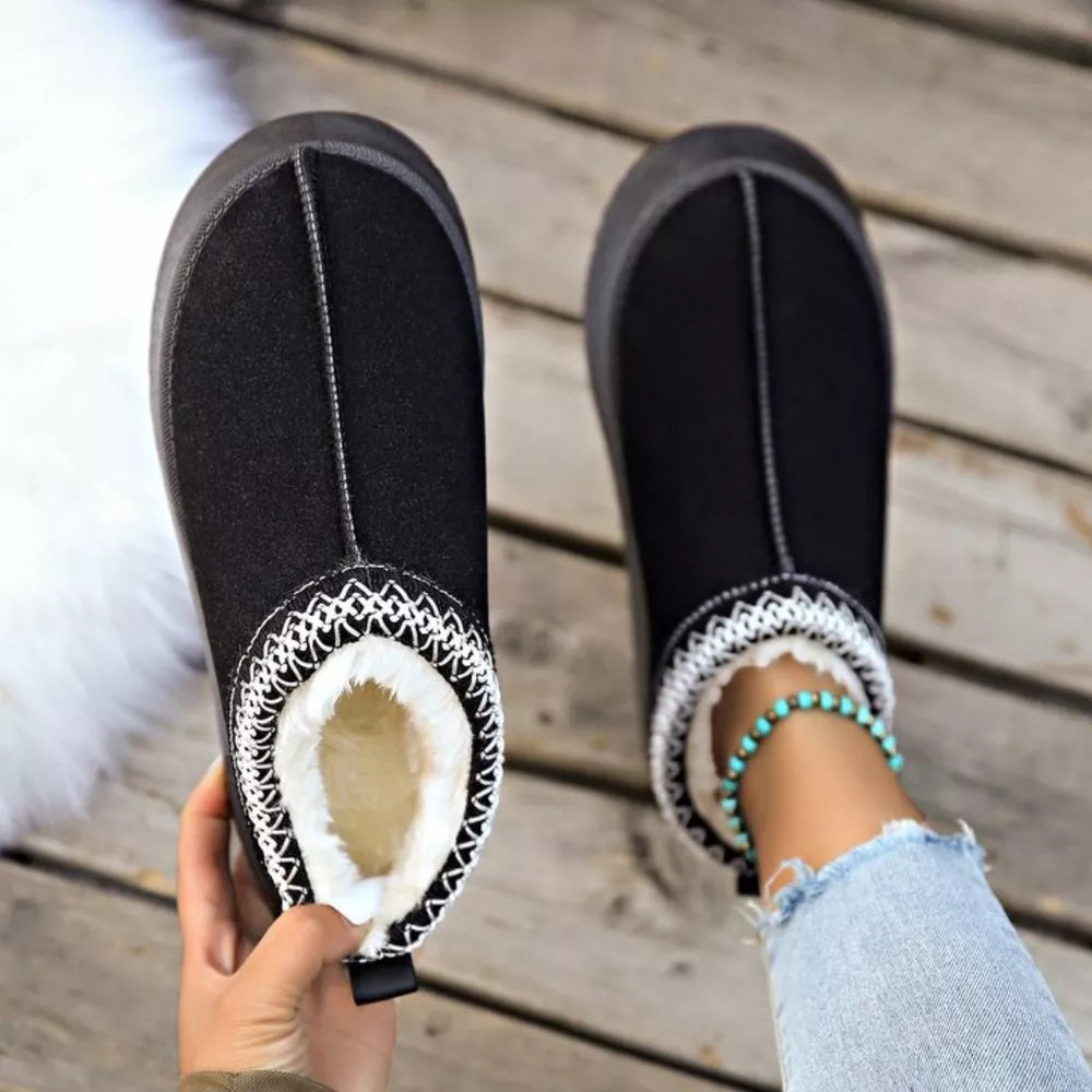 Plush Lined Platform Ankle Boots Shoes
