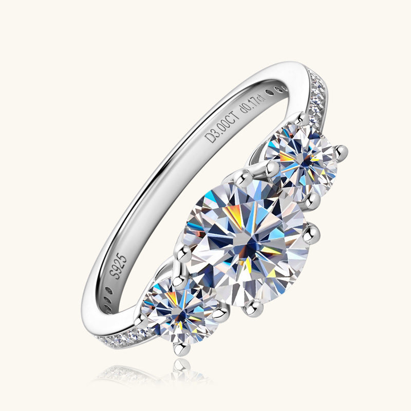 3 Carat Moissanite 925 Sterling Silver Ring Jewelry