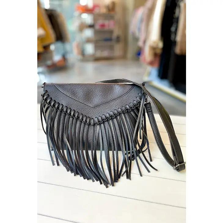 Fringe All Day Black Purse - Moonlight Boutique