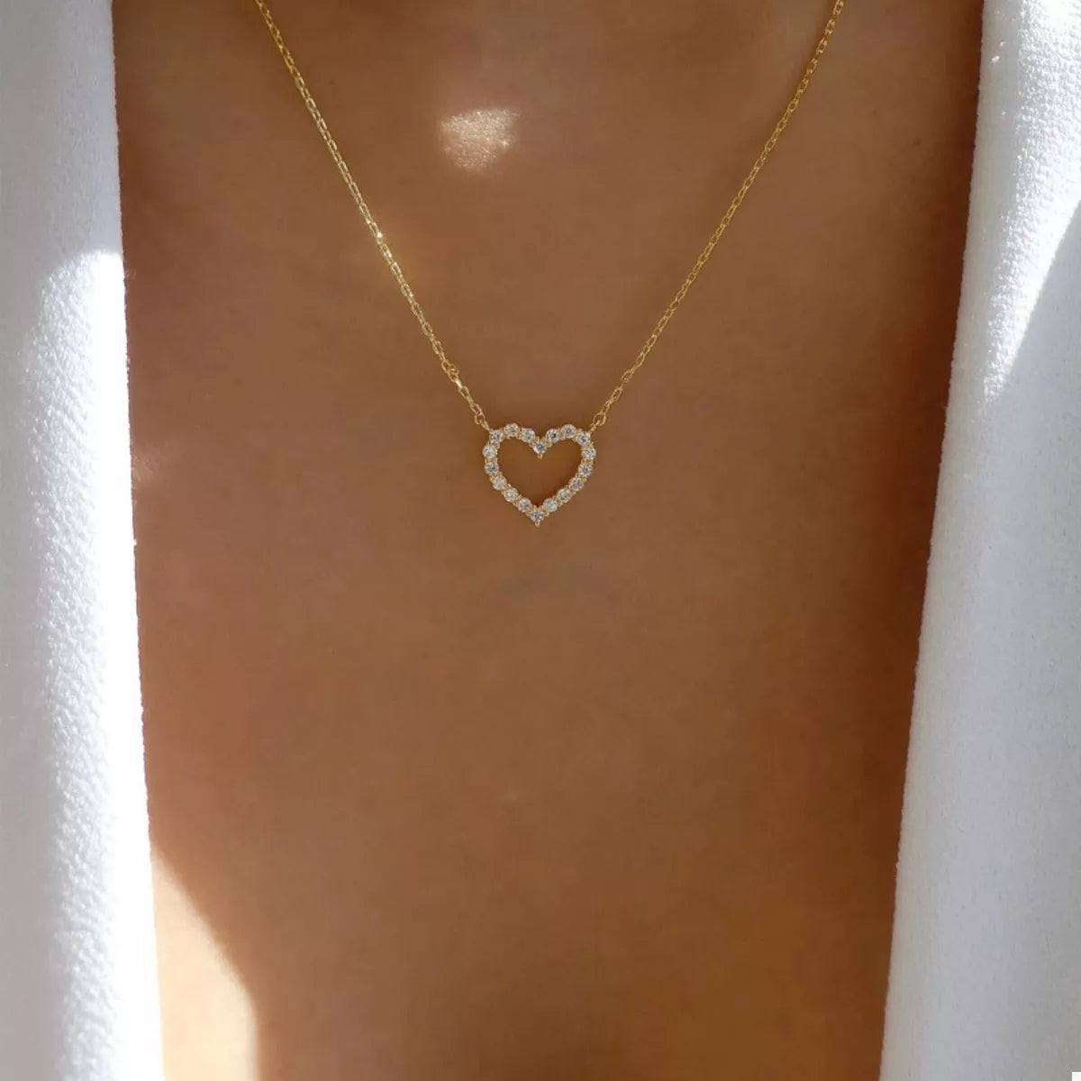 18K Gold-Plated Heart Necklace necklace Gold One Size