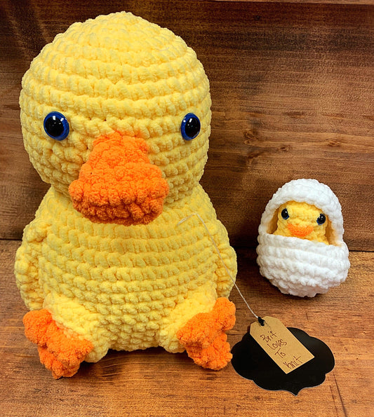 Handmade Crochet Duck with Egg