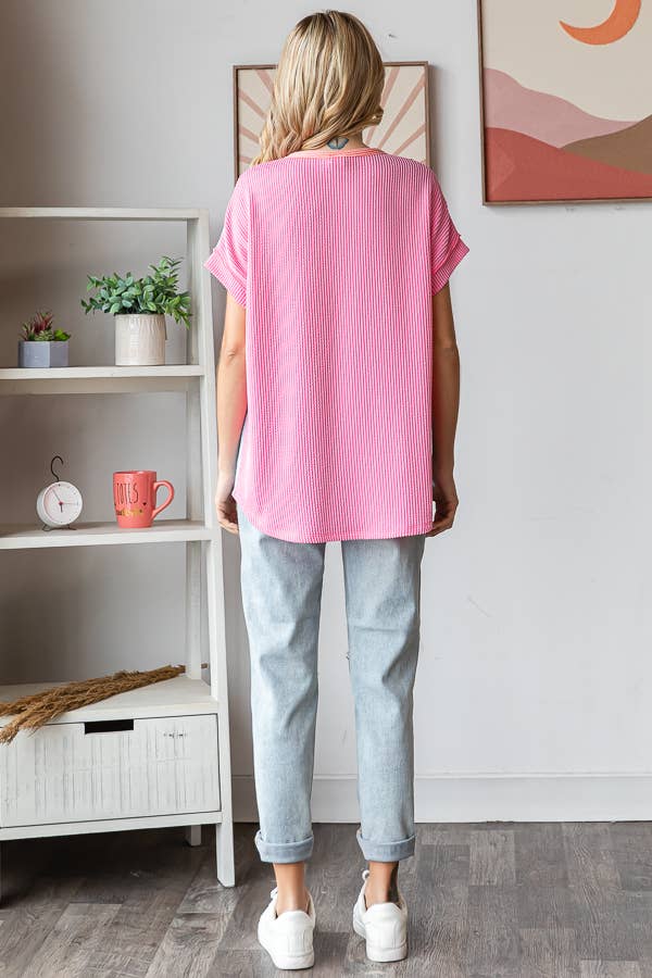 Sunset Stroll Colorblock Henley Top