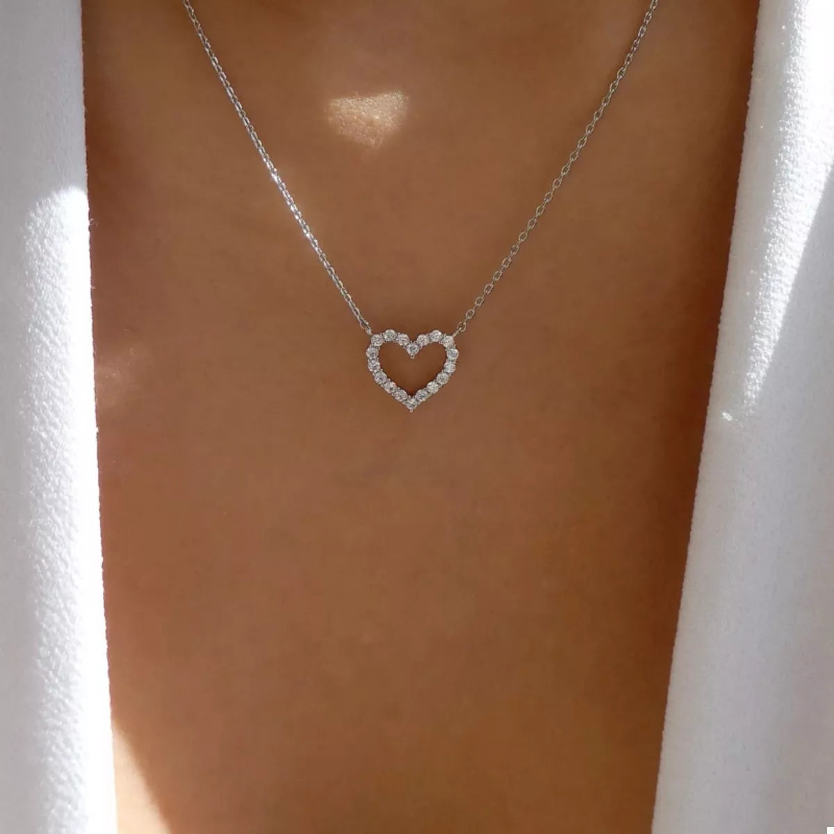 18K Gold-Plated Heart Necklace necklace Silver One Size